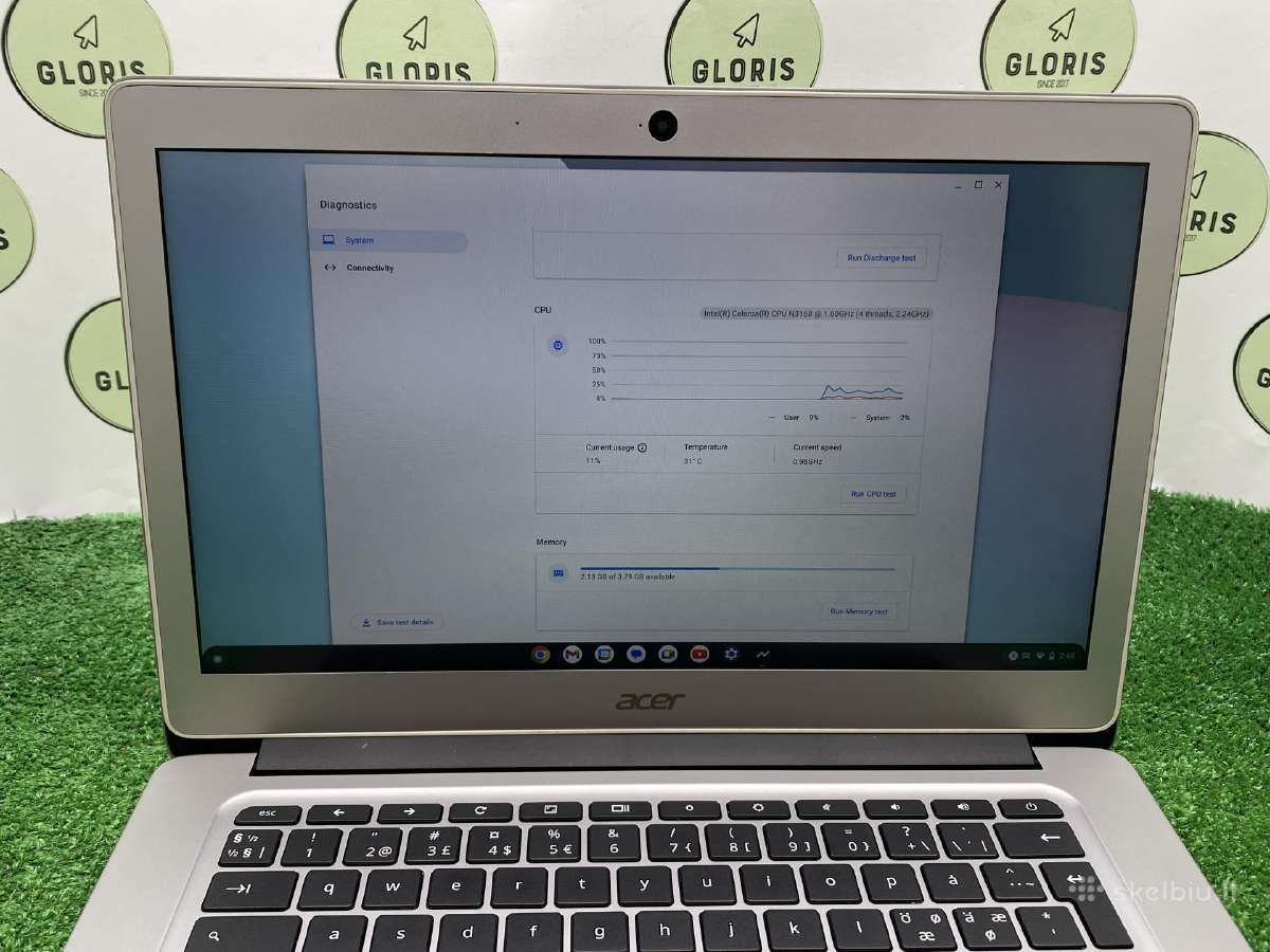 Acer Chromebook Cb3-431 Celeron 4gb 32gb SSD #1-8 - nuotraukos Nr. 4