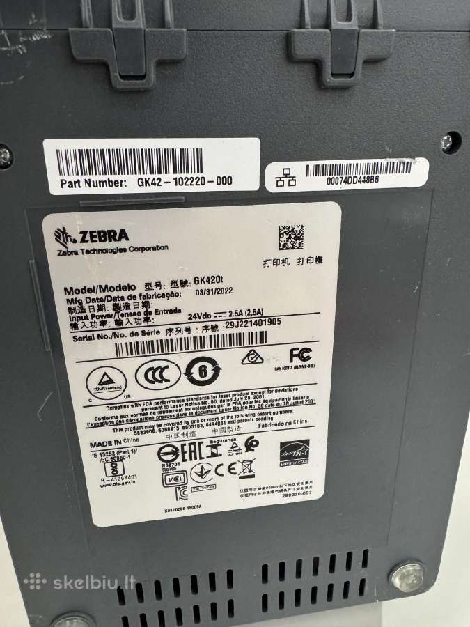 Zebra Gk420d - nuotraukos Nr. 3