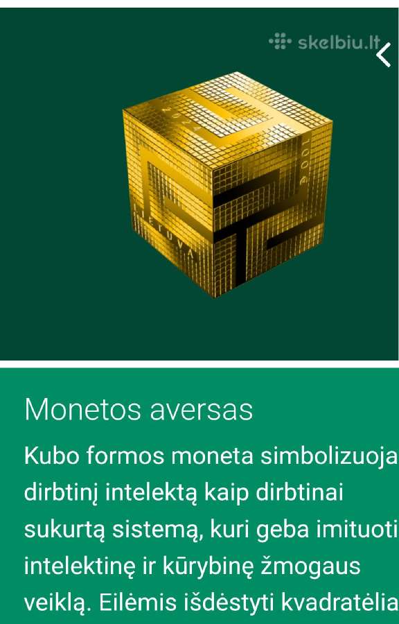 Perku 100euru auksinė moneta dirbtiniam intelektui
