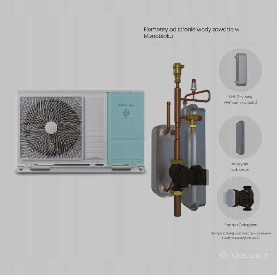 Šilumos siurbliai oras vanduo Hisense 8kw - nuotraukos Nr. 4