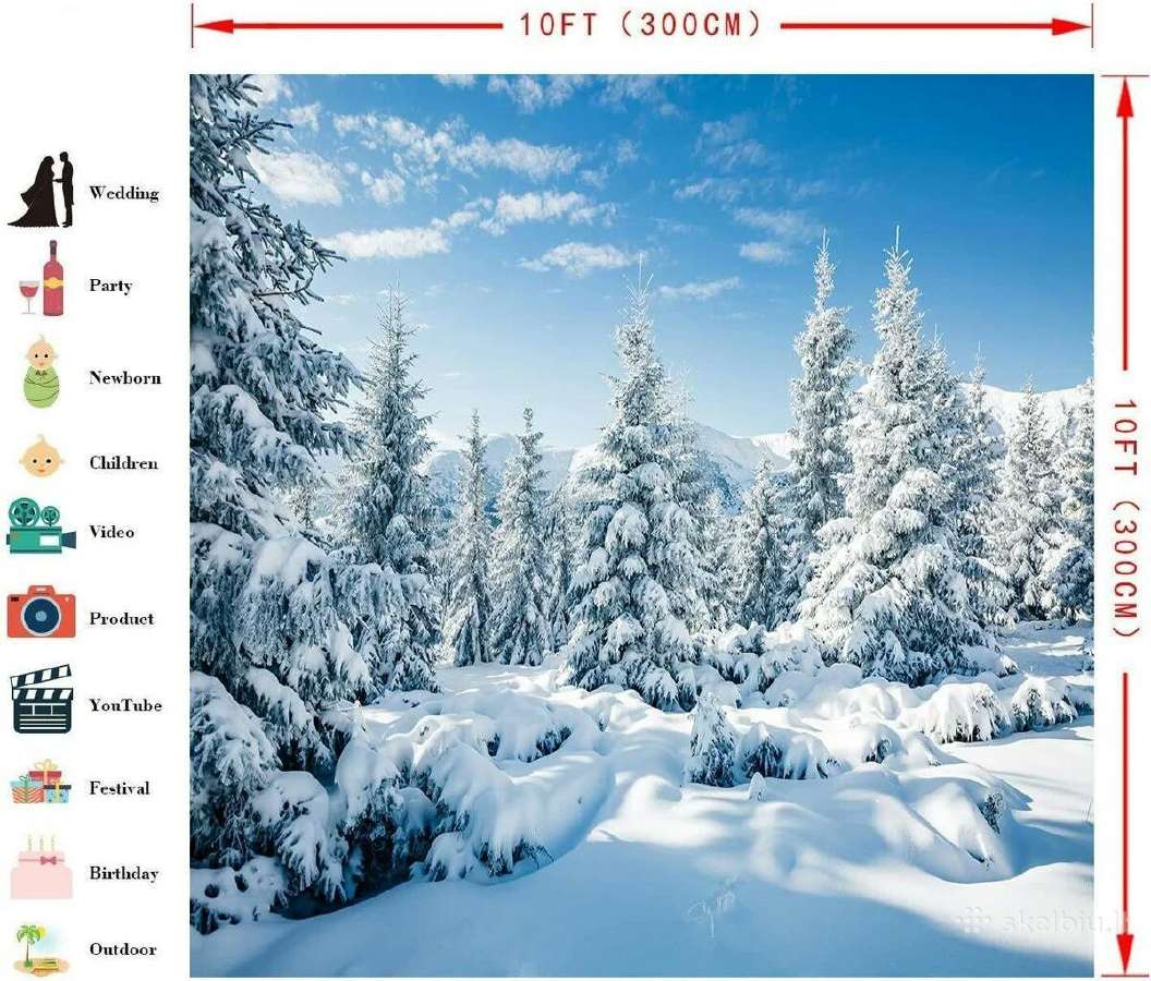 Fotografinis fonas Kalėdinis Žiema 3 x 3m - nuotraukos Nr. 7