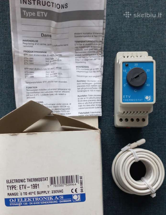 Grindų šildymo termostatas 10-40a, modulinis