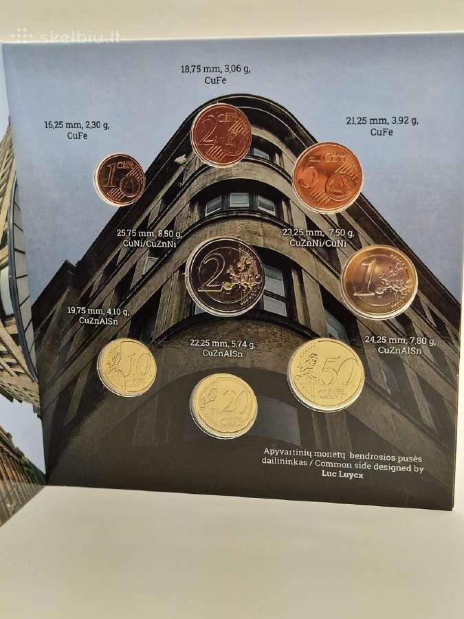 2022 m., Numizmatinis euro monetų rinkinys, Kaunas - nuotraukos Nr. 3