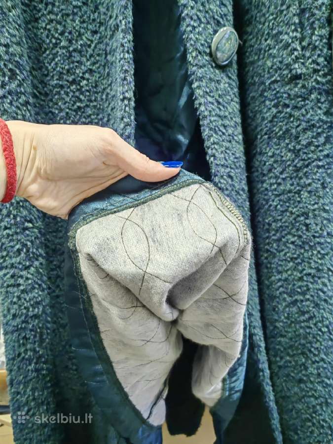 Natūralios vilnos vintažinis paltas - nuotraukos Nr. 13