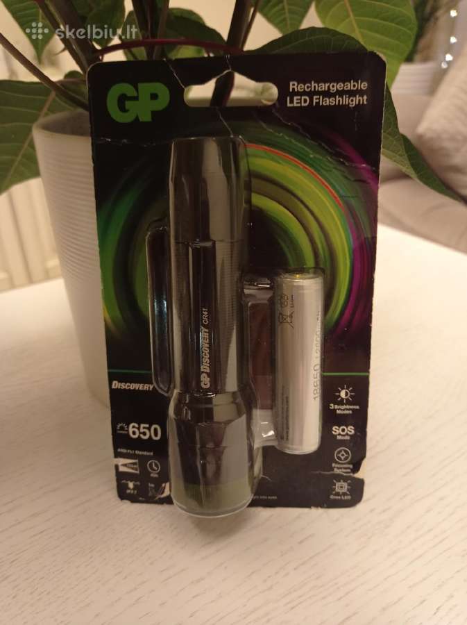 LED įkraunamas žibintuvėlis Gp Discovery