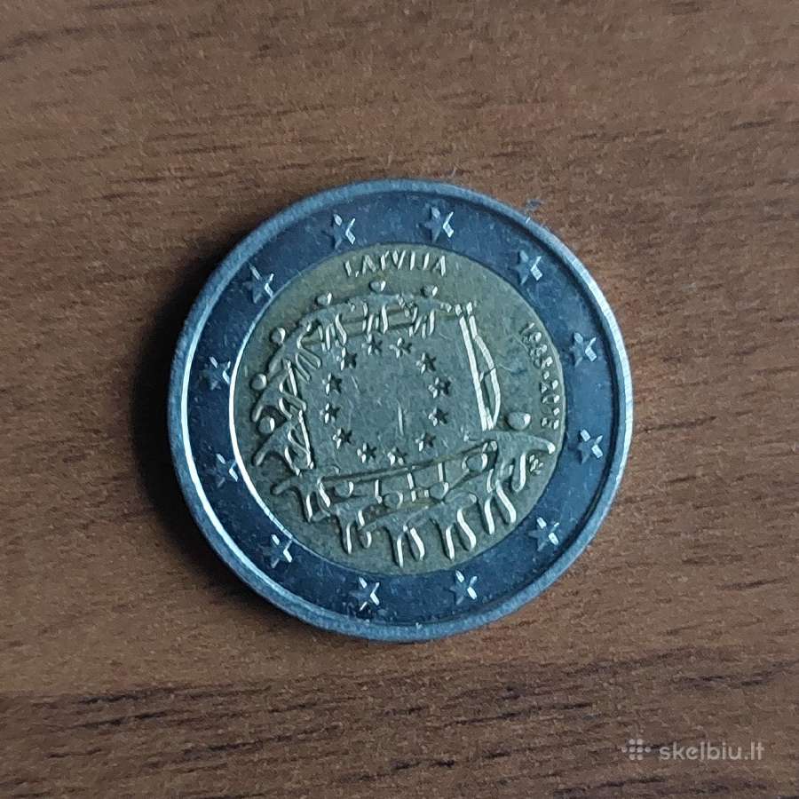 2 Euro 1985 - 2015 Latvia ,European flag . - nuotraukos Nr. 4