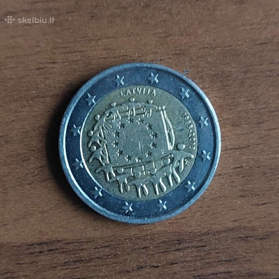 2 Euro 1985 - 2015 Latvia ,European flag . - nuotraukos Nr. 6