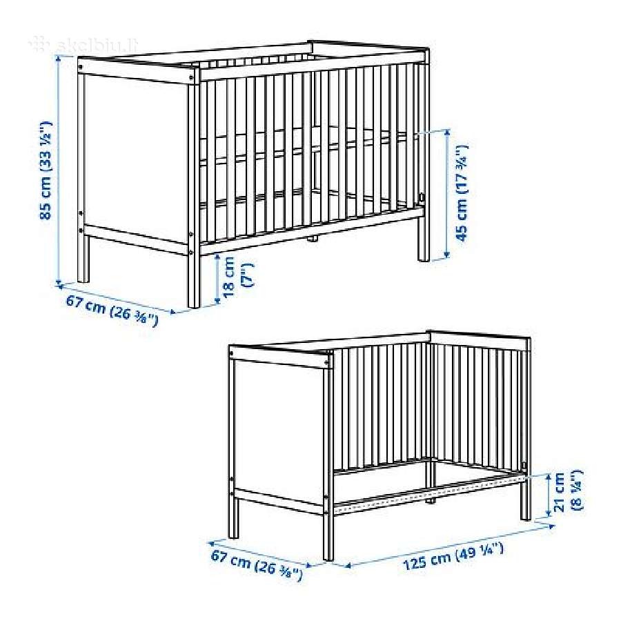 Ikea Sundvik lovelė, balta, 60x120 cm - nuotraukos Nr. 3