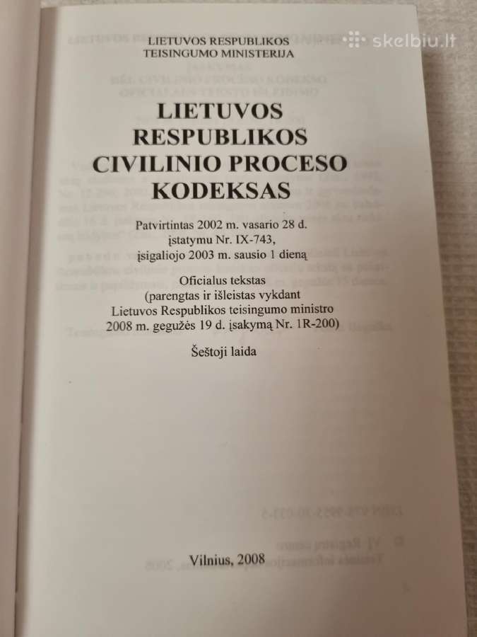 Lietuvos Respublikos civilinio proceso kodeksas - nuotraukos Nr. 2