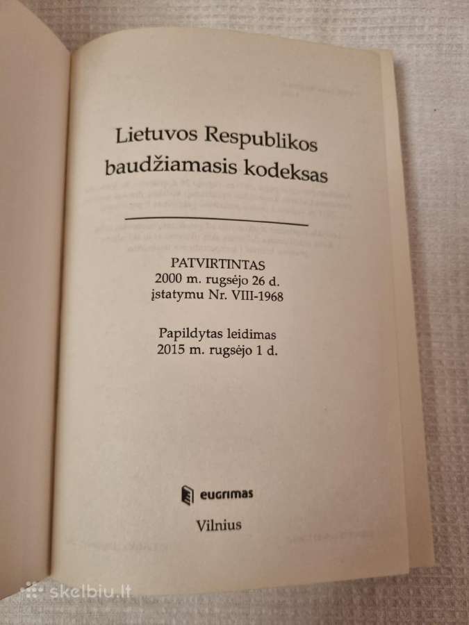 Lietuvos Respublikos baudžiamasis kodeksas - nuotraukos Nr. 2