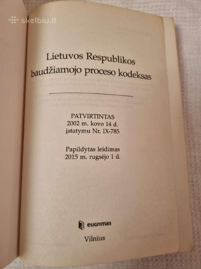 Lietuvos Respublikos baudžiamojo proceso kodeksas - nuotraukos Nr. 2