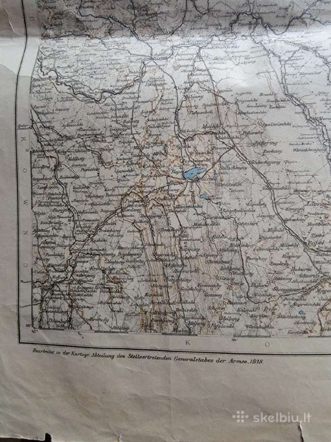 1918 m.pskovo,reznyca,jakobstadt žemėlapis - nuotraukos Nr. 3
