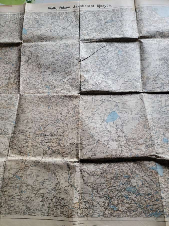 1918 m.pskovo,reznyca,jakobstadt žemėlapis - nuotraukos Nr. 5