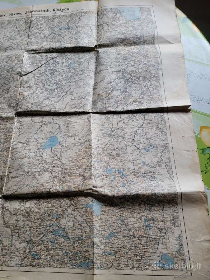 1918 m.pskovo,reznyca,jakobstadt žemėlapis - nuotraukos Nr. 7