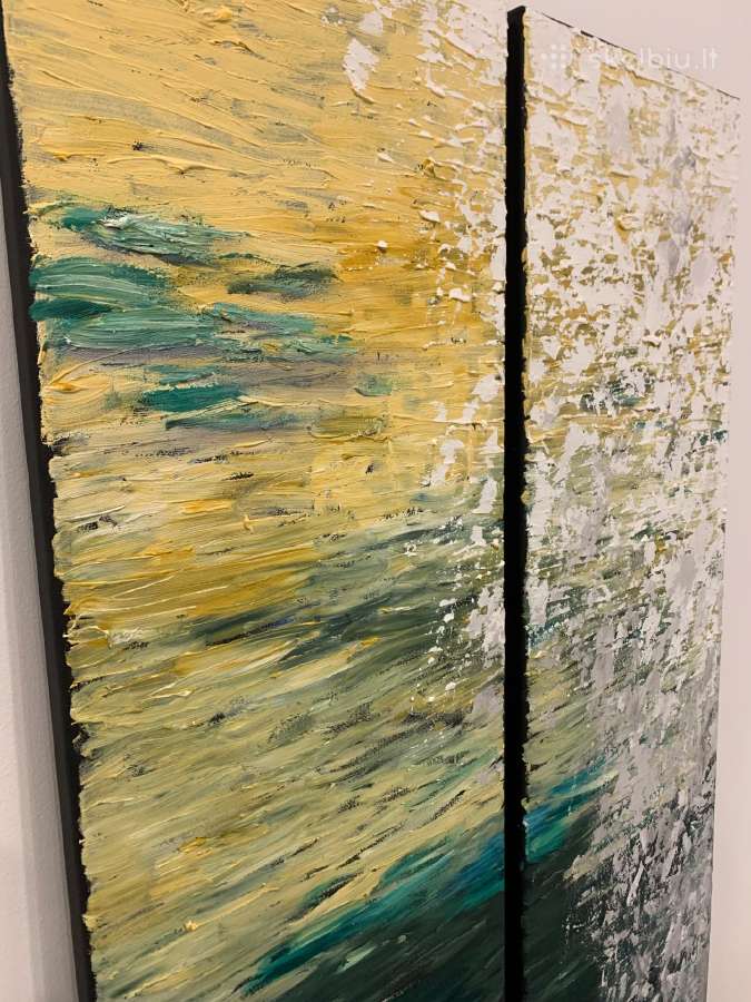 Paveikslas ,Laukai" 2vnt po 100x30 - nuotraukos Nr. 2