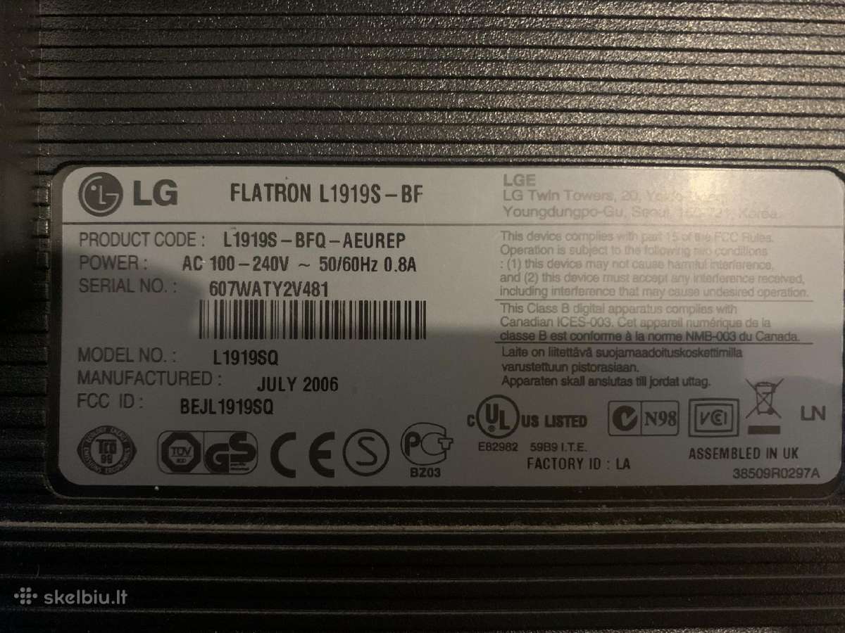 LG Flatron 19 LCD monitorius - nuotraukos Nr. 3