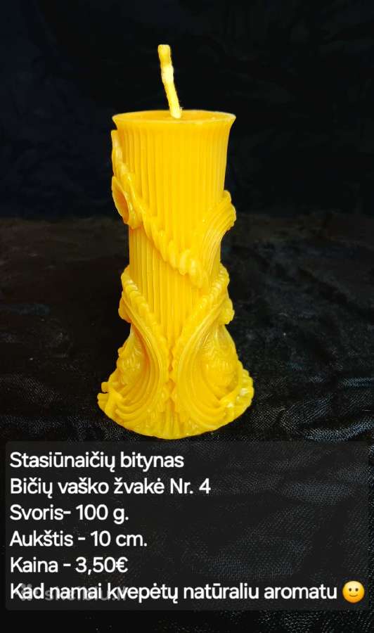 Rankų darbo bičių vaško žvakės - nuotraukos Nr. 37