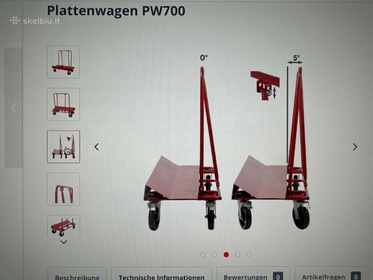 Plokščių transportavimo vežimas Pw700 - nuotraukos Nr. 2