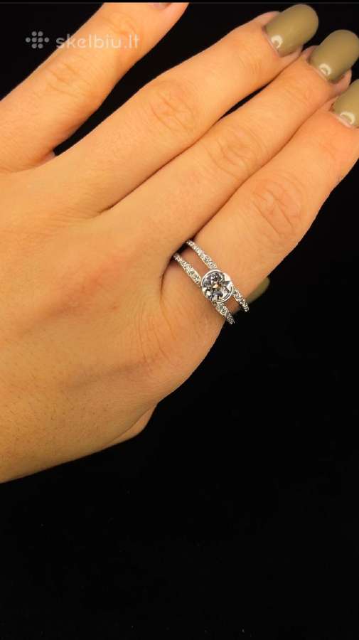 Auksinis žiedas su 1,34ct deimantų - nuotraukos Nr. 6