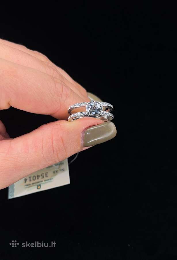 Auksinis žiedas su 1,34ct deimantų - nuotraukos Nr. 7