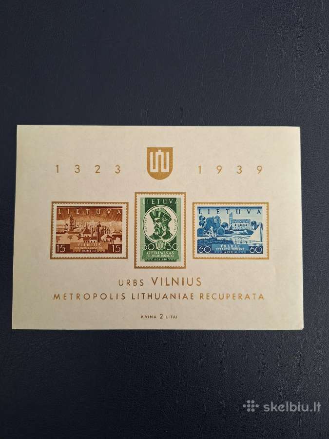 Lietuva 1940 m. Vilniaus atgavimas, blokas švarus