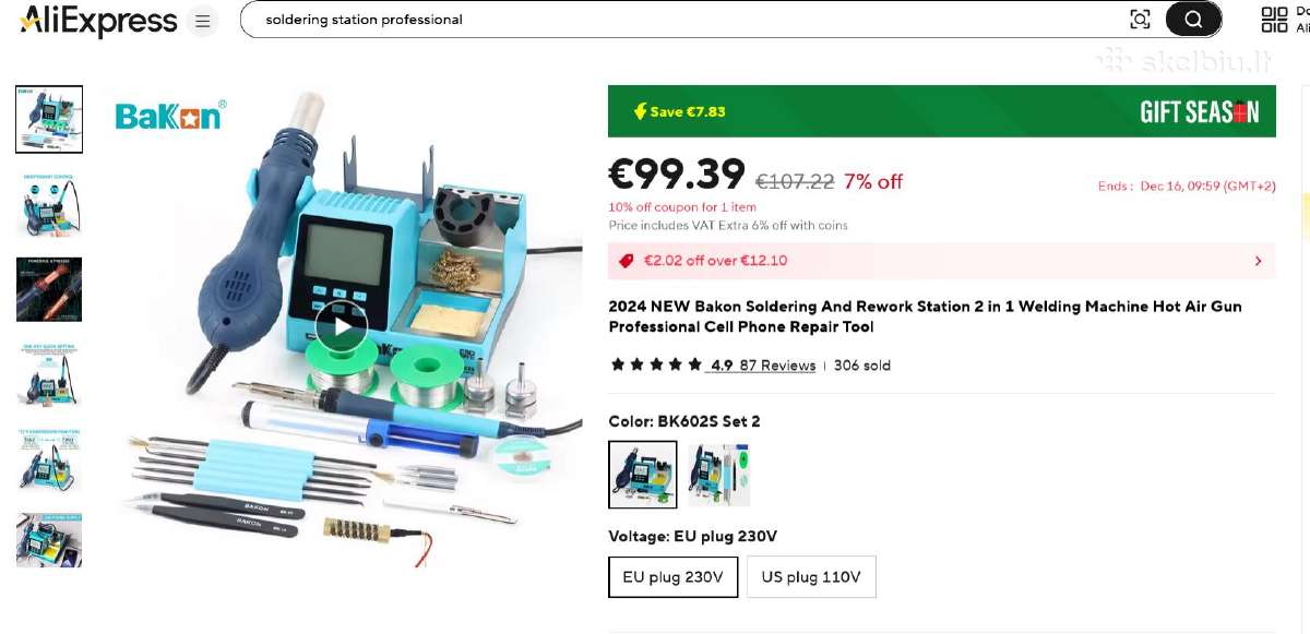 Litavimo stotelės 2in1 su puikia komplektacija - nuotraukos Nr. 8