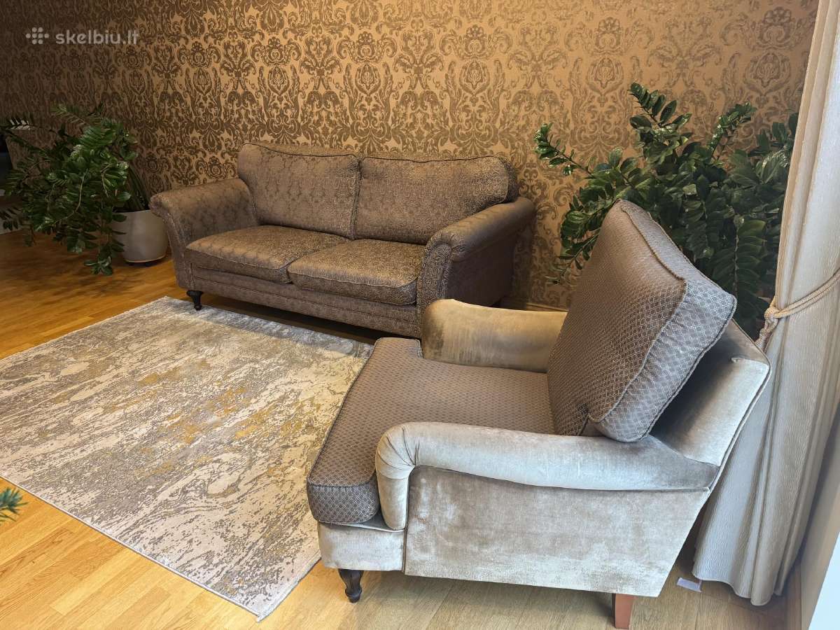 Svetainės lova 225€ fotelis 75€ (liukso klasės) - nuotraukos Nr. 4