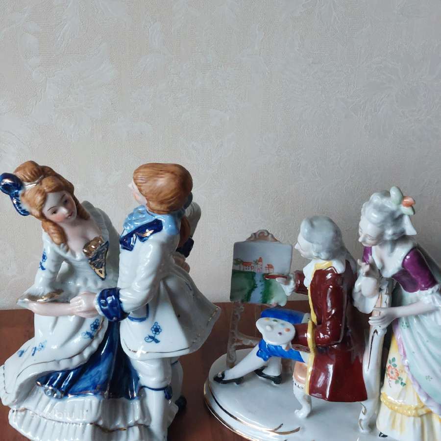 Senovinė statulėlė iš porceliano " Šokanti pora " - nuotraukos Nr. 31