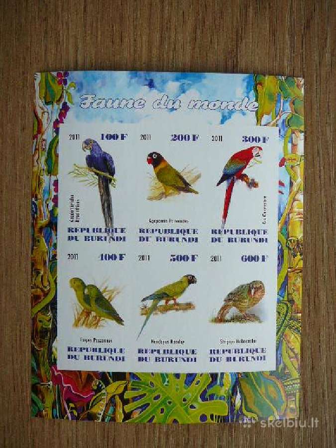 Papugos Pauksciai Burundis 2011 svarus g330b