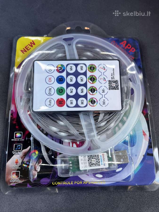 Rgb spalvota LED juosta 5m/10m.rgb priedai jungtys - nuotraukos Nr. 5