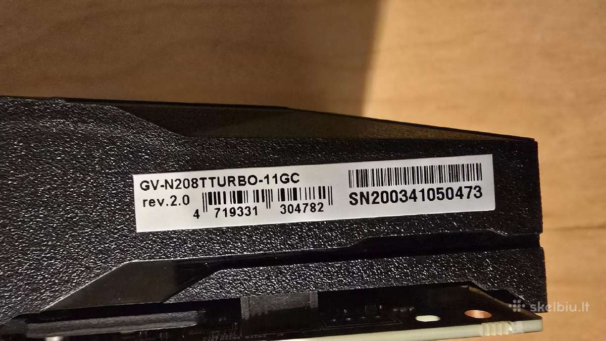 Gigabyte Rtx 2080 Ti Turbo 11gb bei 22gb Fe - nuotraukos Nr. 9