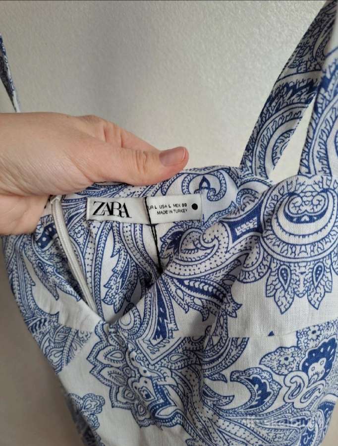 Zara suknelė su linu nauja - nuotraukos Nr. 3