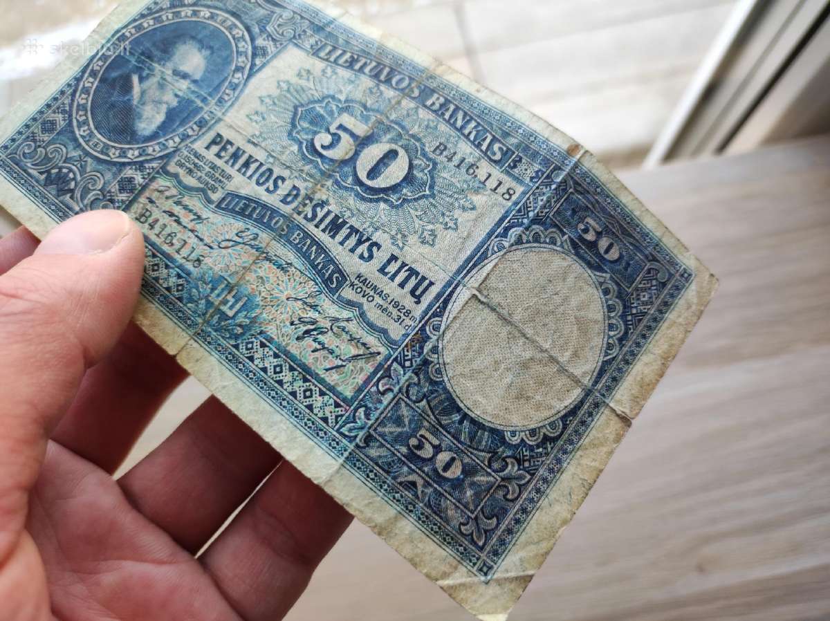 50 litu tarpukario 1928m - nuotraukos Nr. 5