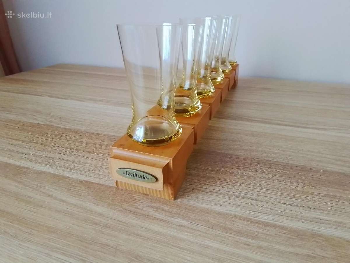 Gelsvo stiklo taurelės - nuotraukos Nr. 3
