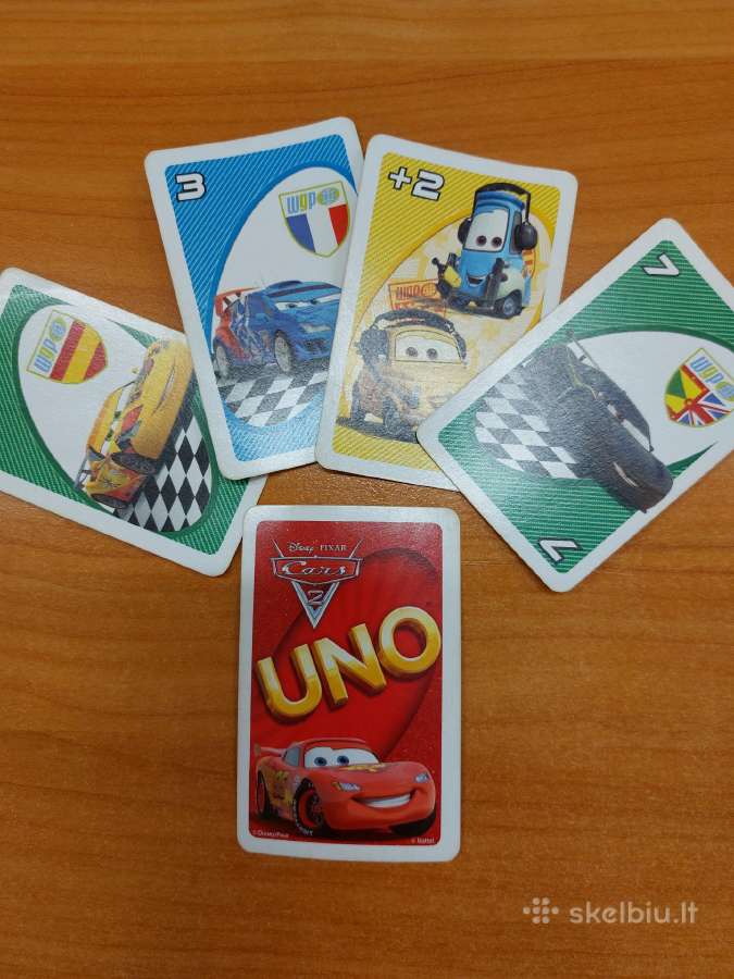 Uno Cars kortų žaidimas (žaibas makvynas)
