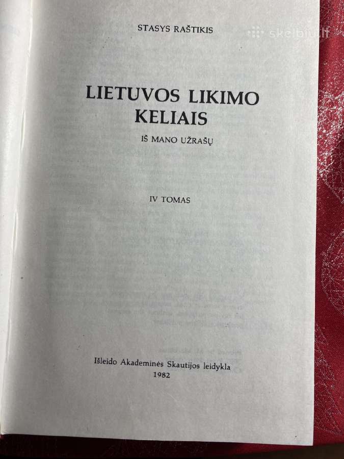 Parduodama Stasio Raštikio knyga - nuotraukos Nr. 2