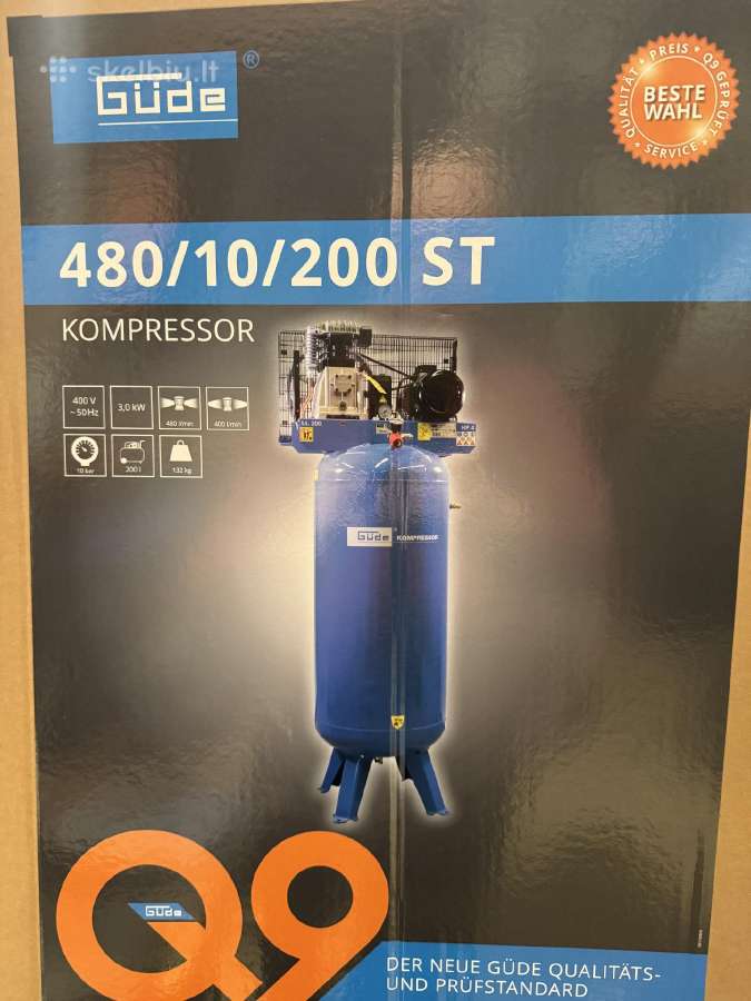 Vertikalus 200 L kompresorius Gude