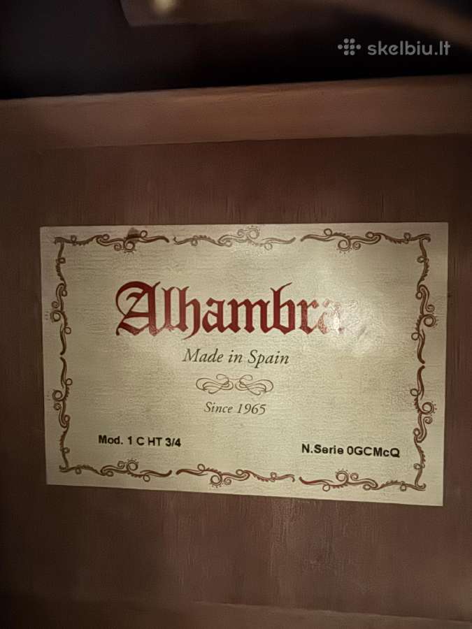 Klasikinė gitara Alhambra 1 C Ht - 3/4 - nuotraukos Nr. 4