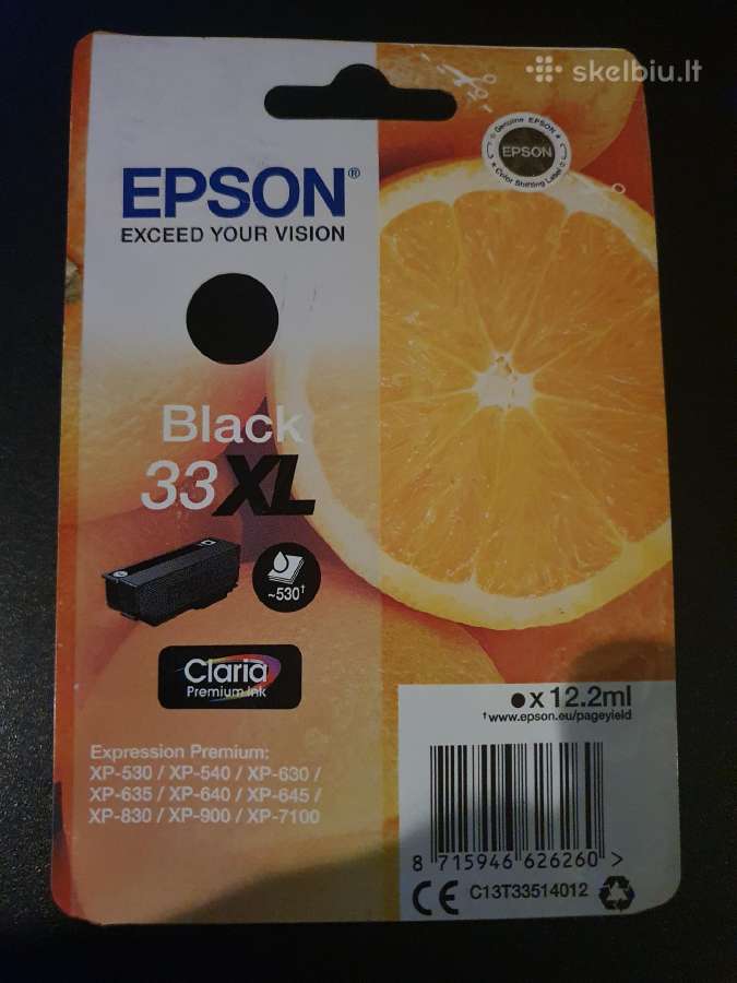 Rašalas Epson 33xl Ink Cartridge, Juodas