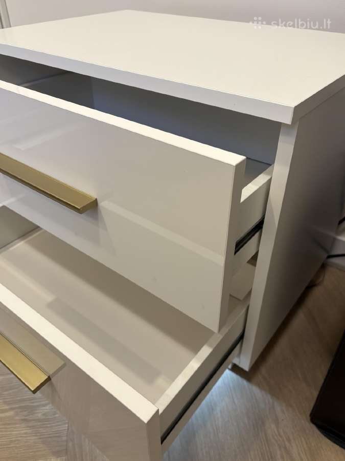 2x Lovos spintelės (dvi baltos su LED) - nuotraukos Nr. 4