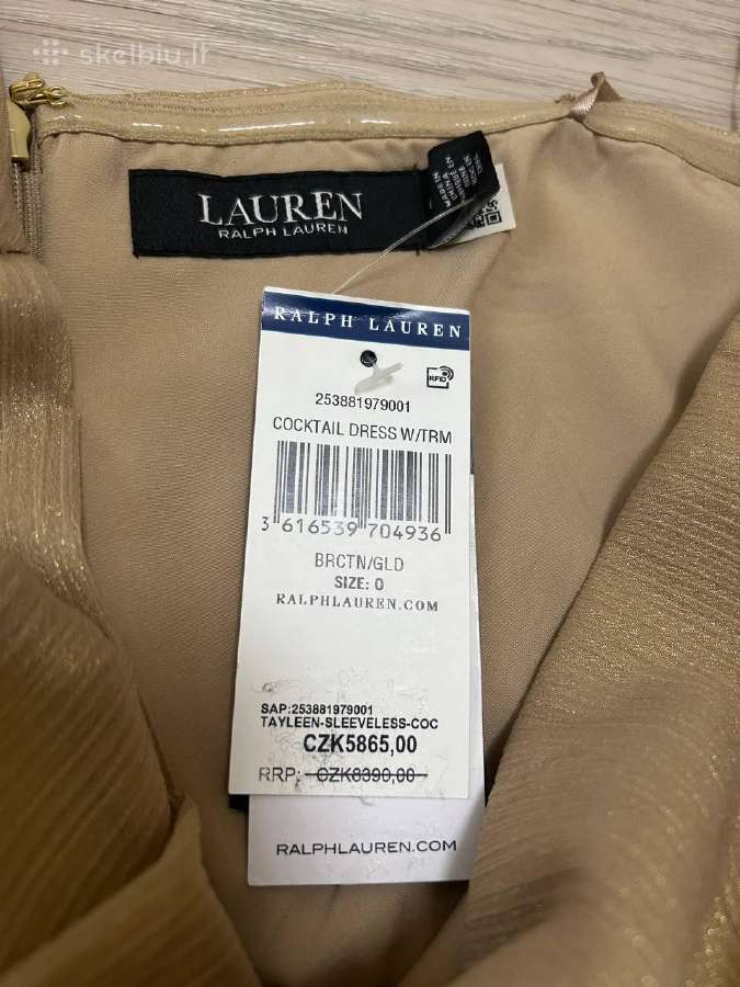 Suknelė Ralph Lauren kokteiline, auksinė, Xs-s - nuotraukos Nr. 9