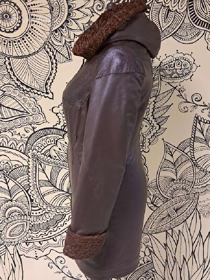 Odinis paltas iš itališkos minkštos odos. L -XL. - nuotraukos Nr. 8