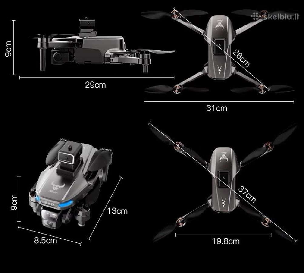 S901 Pro dronas su LCD ekranu, dviejomis kameromis - nuotraukos Nr. 5