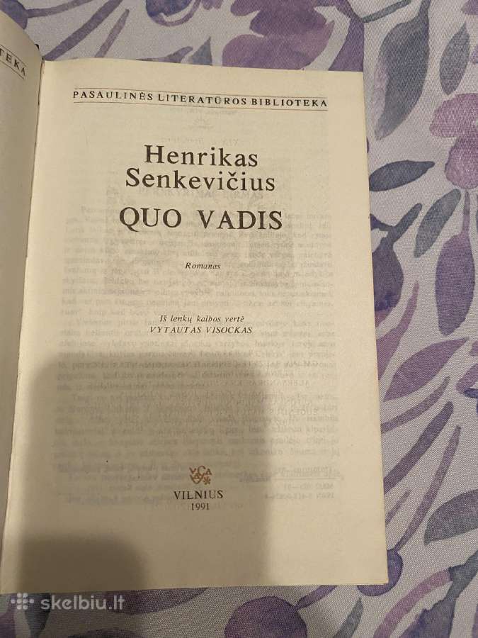 Parduodama knyga Quo Vadis - nuotraukos Nr. 2