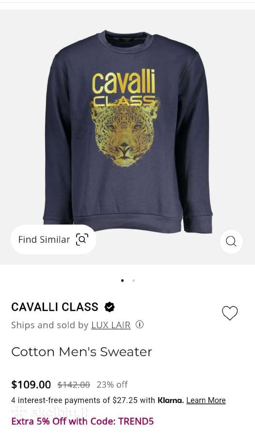 Vyriskas dzemperis Cavalli Class. - nuotraukos Nr. 2