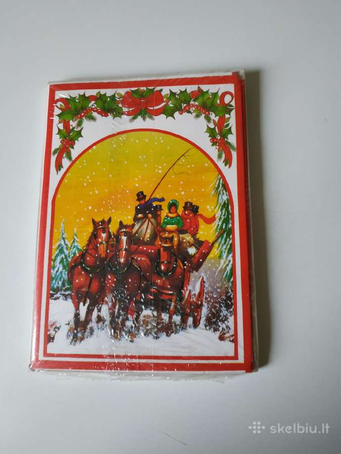 Christmas kalėdiniai atvirukai su vokais 12vnt.