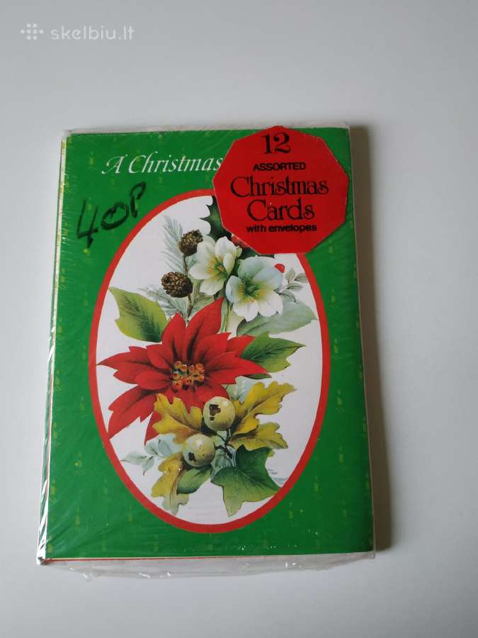 Christmas kalėdiniai atvirukai su vokais 12vnt. - nuotraukos Nr. 2