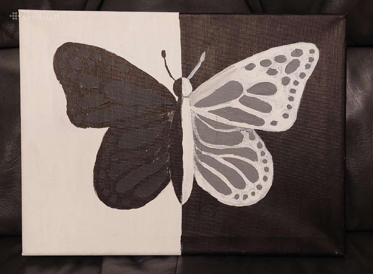 Paveikslas "Drugelis" tapytas ant drobės 40x30cm