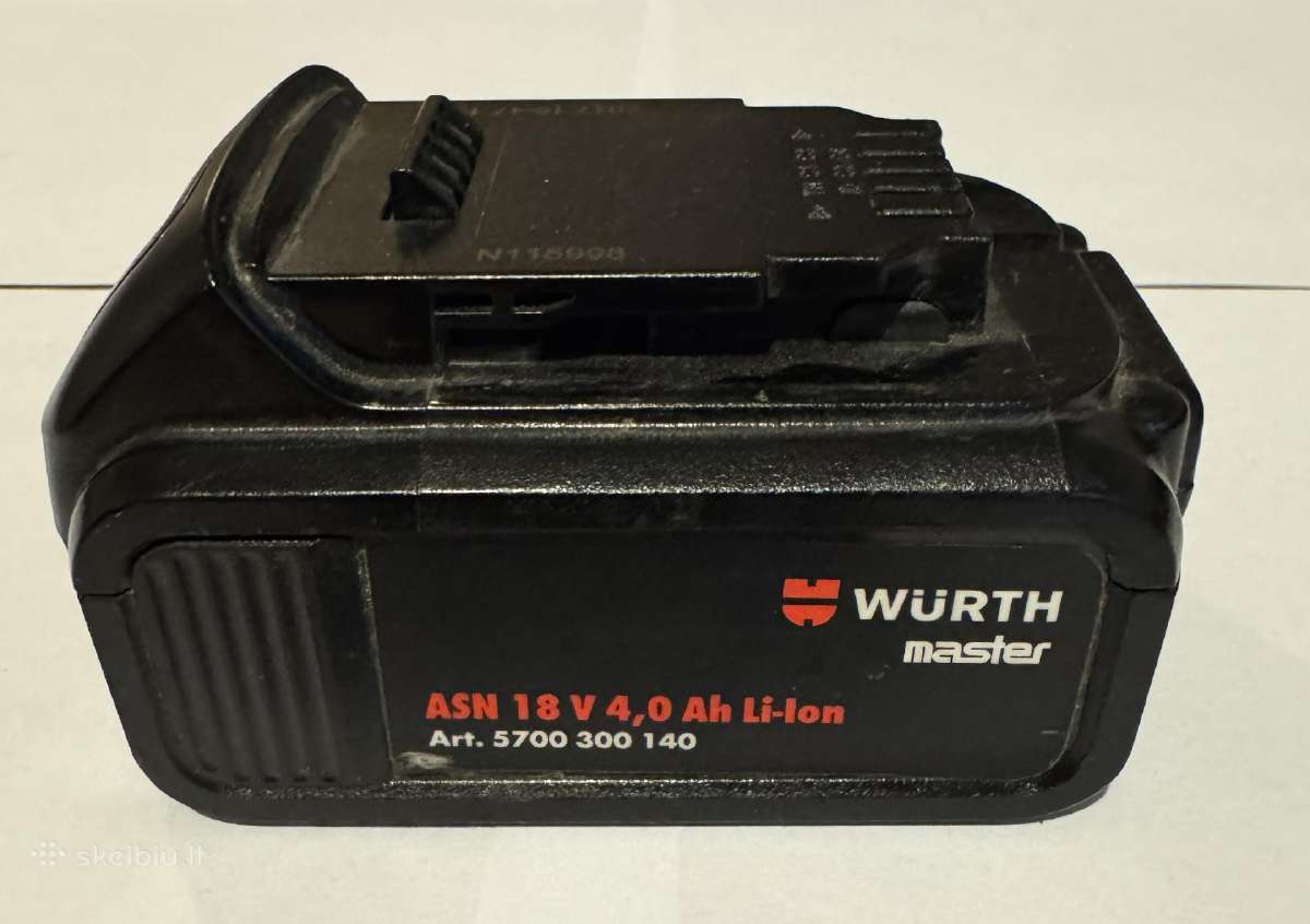 Wurth Asn 18 V 4ah baterija - nuotraukos Nr. 2