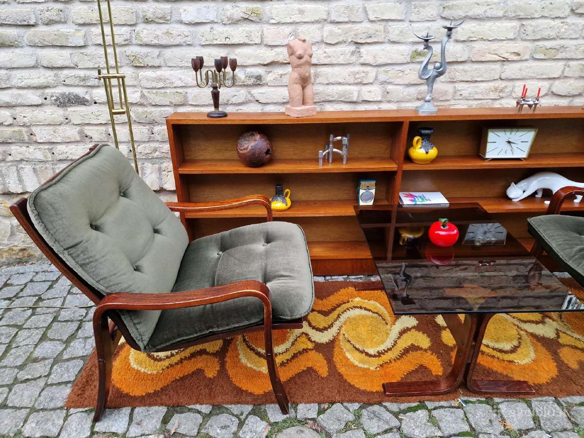Vintažinis mid century fotelių ir staliuko kompl. - nuotraukos Nr. 2